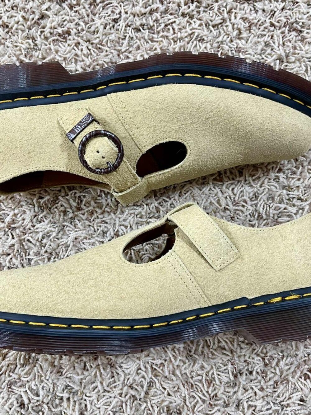 Dr. Martens T-Bar Mary Jane Suede Leather Shoes, Men’s Size 9 / Women’s Size 10 - Picture 6 of 16
